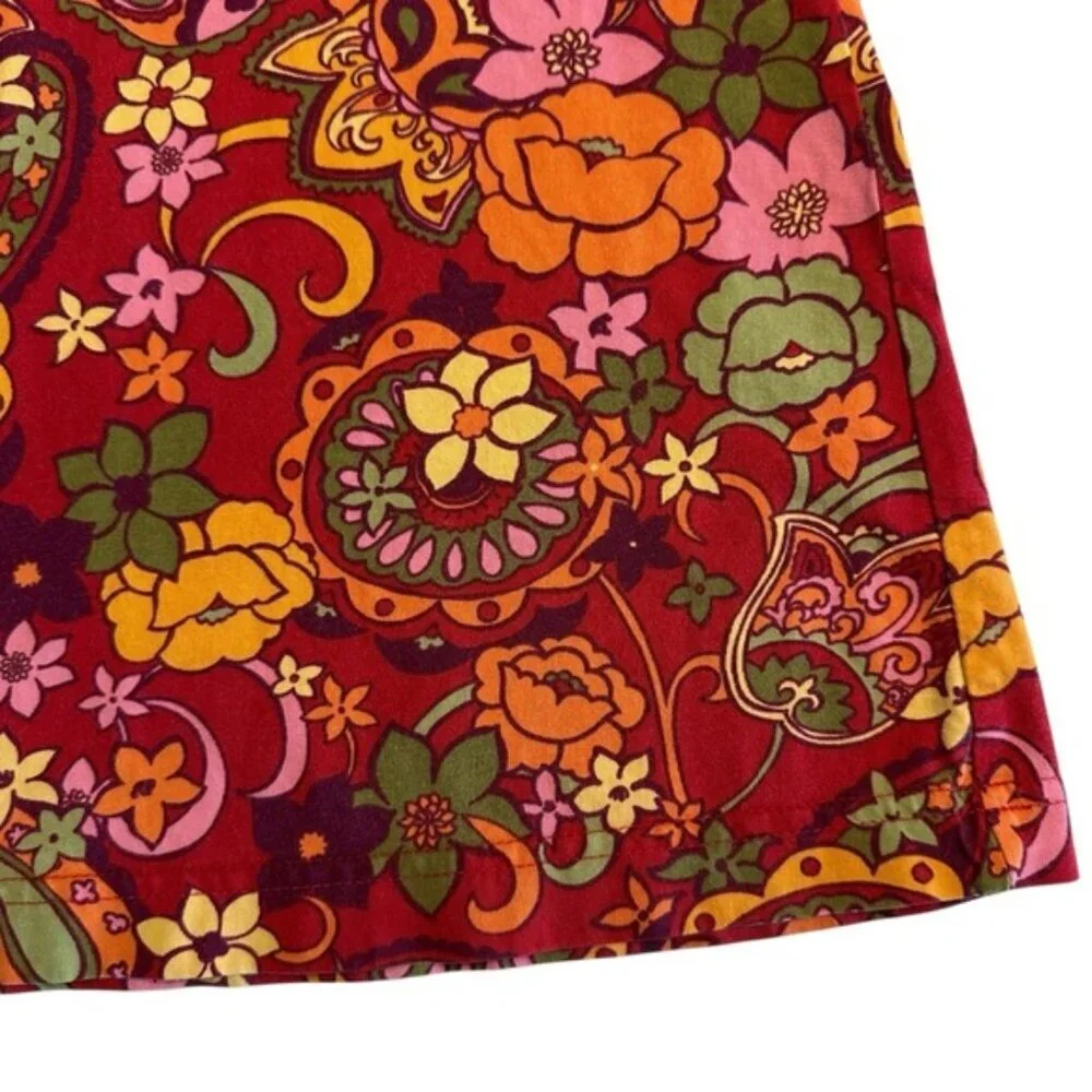 Hanna Andersson | Little Girl Red & Pink Floral Shirt Dress Size 4T
